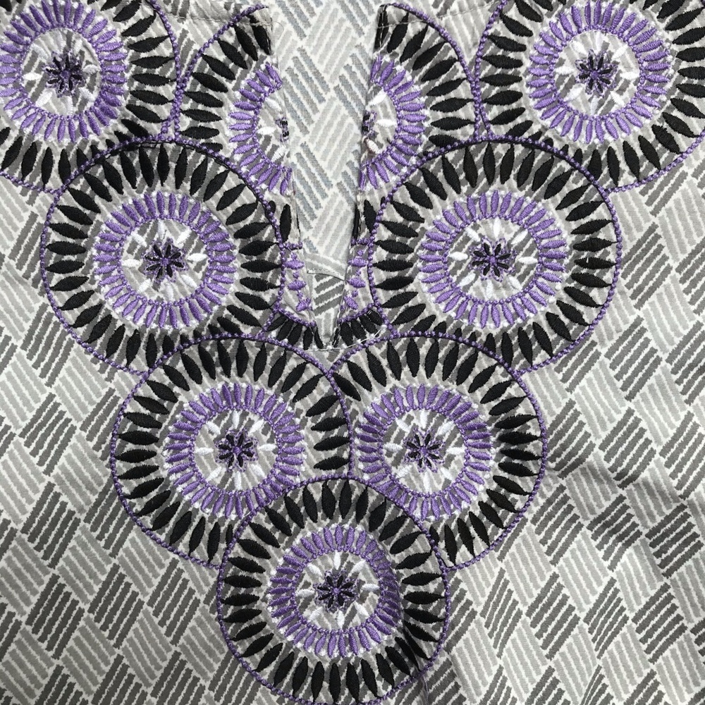 Dana Bachman Purple Embroidered Tunic Top, EUC, L - Picture 5 of 15